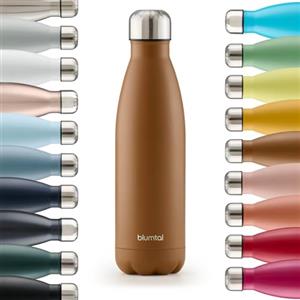 Blumtal® Borraccia termica acciaio inox Charles - borraccia termica 1 litro senza BPA - bottiglia termica a prova di perdite - borraccia 1 litro termica acciaio a doppia parete - pumpkin spice/marrone