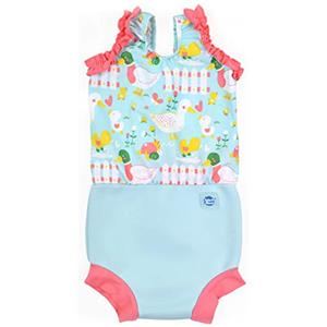 Splash About Happy Nappy Costume da bagno con pannolino da bagno, Nina's Ark, 0-4 Mesi