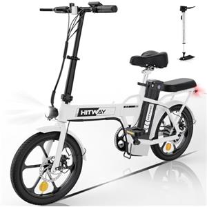 HITWAY bici elettriche e-bike bici da città pieghevoli 8,4Ah batteria, chilometraggio elettrico può raggiungere 35-70 km, 250W/36V/8.4Ah batteria
