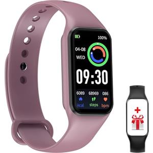 FeipuQu Smartwatch Uomo Donna, 5 ATM Impermeabil con Cardiofrequenzimetro/SpO2/Sonno/Contapassi, Notifiche Smart Watch Orologio Fitness Activity Tracker per iOS Android (2 cinturini)