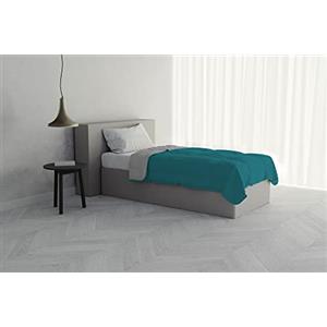 Italian Bed Linen Piumino Estivo, Microfibra, Ottanio/Grigio Chiaro, 1 Posto