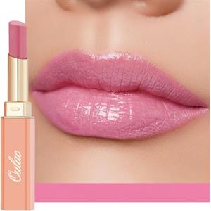 Oulac 2 in 1 Rossetto e Balsamo Labbra Rosa,Labbra Succoso e Lucido, Effetto Idratante e Nutriente, Cura delle Labbra, Fornisce Morbidezza alle Labbra Secche e Screpolate, Vegan (07) First Love