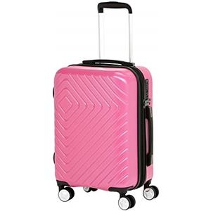 Amazon Basics - Trolley con motivo geometrico, 50,8 cm, ideale come bagaglio a mano, Rosa