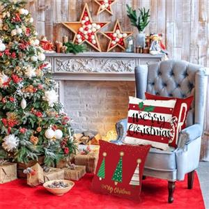 OSUWLSI Set di 2 Natale Cuscino,Fodere Cuscino,Divano Decorazioni Natalizie Modello di Natale,Natale Ornamenti