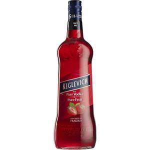 Keglevich, Vodka alla Fragola da frutta italiana 100%, senza coloranti e aromi artificiali - 1 bottiglia da 1L
