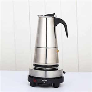 HINOPY Caffettiera elettrica per caffè espresso 4 tazze da 200 ml