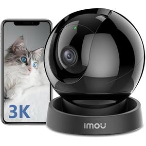 Imou Telecamera Wi-Fi Interno, Videocamera Sorveglianza Interna 5MP, Visione Notturna& Audio Bidirezionale, Rilevamento Umana/Animali con Tracciamento Intelligente, Compatibile con Alexa, Rex 3D 5MP