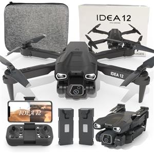 TTROARDS 12 Droni con Telecamera per Bambini 1080P Telecamera Regolabile 1080P Drone 2.4GHz WIFI FPV drones,RC Quadcopter con Posizionamento Ottico del Flusso per principianti,3D Flip,2 Batterie