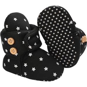 Kfnire Stivali Neonato, Stivaletti Comodi Caldo in Pile Pantofole Neonato - 0-18Mesi - Scarpe da Interno Primi Passi Antiscivolo Scarpe Invernali Foderato in Cotone Infant Prewalker Scarpe da Bimbo