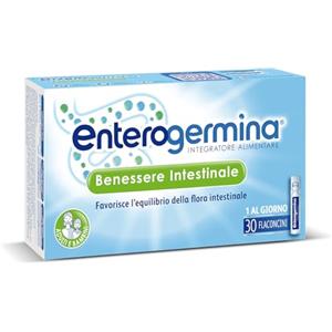 Enterogermina Benessere Intestinale, Fermenti Lattici, Probiotici, Integratori Adulti e Bambini 3+ Favorisce l'Equilibrio della Flora Batterica Intestinale, Senza Glutine (30 Flaconcini/5 ml)