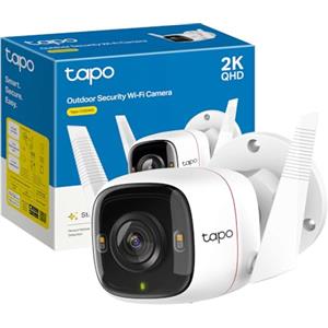 Tapo C320WS Telecamera Wi-Fi Esterno 2K 4MP, Telecamera di Sorveglianza, Visione Notturna a Colori, Rilevazione Movimento con Allarme, Audio Bidirezionale, Compatibile con Alexa, IP66