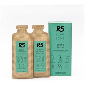 R5 - Refill Bagno - Perfetto per le superfici dure - Fragranza Eucalipto e Conifere - 2 Refill equivalgono a 2 flaconi da 750ml, 100% MADE IN ITALY