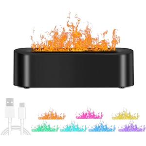 SUPRBIRD Diffusore di Oli Essenziali Fiamma, Diffusore di Aromi con Effetto Fiamma, 150ml 7 Colori LED, Spegnimento Automatico Umidificatore, Diffusore di Aromaterapia a Fiamma per Camera Letto e Ufficio