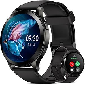 Parsonver Orologio da uomo con chiamate Bluetooth, 1.43'' Smartwatch con 20 modalità Sportive, Monitor della Frequenza Cardiaca SpO2 Sonno Orologio Impermeabile IP68 per Android iOS, Nero