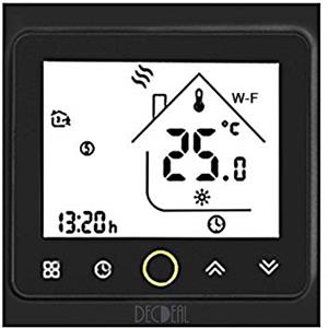 Decdeal Termostato WiFi per Caldaia a Gas,Termostato caldaia Programmabile,Supporto App/Controllo Vocale, Compatibile con Alexa/Google Home（5A）-Nero