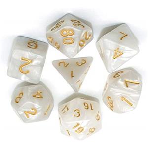 BOBOZHONG Dadi Poliedrici,7 PCS Poliedrici Dadi da Gioco, Layered Polyhedral D&D Dice, per Dungeons And Dragons DND Rpg Giochi da Tavolo MTG (Bianco)