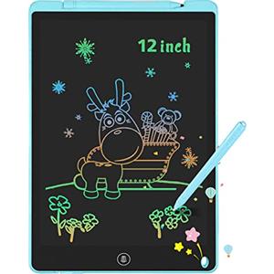 GUYUCOM Lavagna magica LCD da 12 Pollici, per bambini, vassoio colorato, lavagna da disegno, lavagna elettronica, grande giocattolo per regalo per ragazzi 2, 3, 4, 5, 6, 7 anni