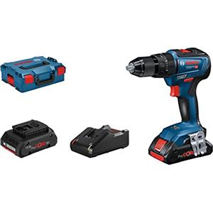 Bosch Professional 06019H5304 Trapano a Percussione Gsb 18V-55, 2X4.0Ah Batterie + Caricatore, 18 Volt, Diametro Foro in Muratura: 10 mm, in L-Boxx, 18 V, Blu