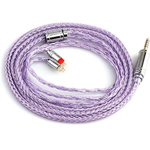 Linsoul Tripowin Zonie 16 Core Silver Plated Cable SPC Earphone Cable (2pin-0.78, 4.4mm, Lavender)