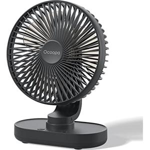 OCOOPA Ventilatore da Tavolo, Ventilatore USB Silenziosa Auto Oscillante di 16cm, 4 Velocità Sistema Raffreddante da Tavolo, Batteria Ricaricabile a USB di 4000 mAh, per Casa, Ufficio, Nero