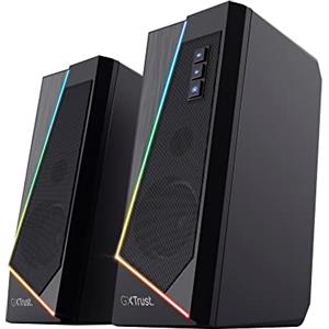 Trust Gaming Casse PC 2.0 GXT 609 Zoxa, 12W, Altoparlante Stereo, 6 Modalità Di Illuminazione RGB, Alimentazione Via USB, Set Di Altoparlanti Per PC, Computer, Desktop, Laptop, Portatile - Nero