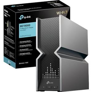 TP-Link WiFi 7 Archer BE800 Router WiFi, BE19000 19Gbps, Schermo a LED, Tri-Band, Canali 320 MHz, Porta Ethernet da 10 Gbps, Ripetitore, WiFi 7 Senza Precedenti, Alexa, HomeShield, MLO, VPN