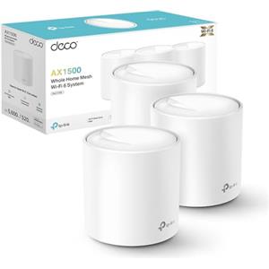 TP-Link Deco X1500(3-pack) Router WiFi 6 Mesh AX1500Mbps, 2 Porte Ethernet Gigabit, Controllo Parental, Router e Ripetitore, Compatibile con Amazon Alexa, 3 Pezzi con Copertura Fino a 520 ㎡