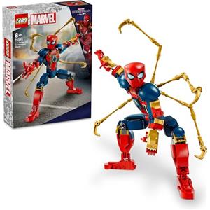 LEGO Marvel Personaggio Costruibile di Iron Spider-Man, Gioco d'Azione per Bambini e Bambine da 8 Anni con Supereroe Snodabile, Action Figure con 4 Braccia Extra, Idea Regalo da Collezione 76298