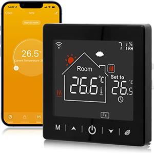 BEOK CONTROLS Termostato wifi caldaia gas Programmabile settimanalmente, Cronotermostato WIFI Tuya smart,Termostato digitale intelligente compatibile con Alxea,Termostato Smart Schermo LCD TR9