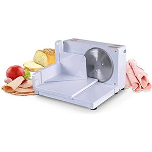 SuperHandy Il Cibo affettatrice 17cm Portatile Professionale e Pieghevole elettrica AC 230V 50Hz 120 Watt per: Salumi, Formaggi & Deli con Un Acciaio Inossidabile RSG Solingen Lama