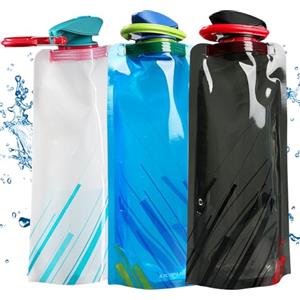 UTEFIF 2 bottiglie pieghevoli da 700 ml, bottiglia pieghevole per escursioni, avventura, viaggi, borraccia riutilizzabile