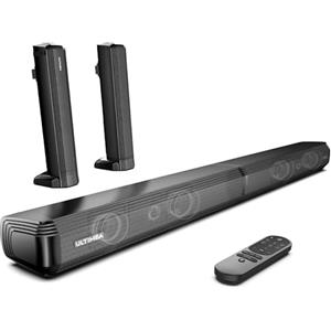 ULTIMEA Soundbar 2.2ch per TV, Soundbar Staccabile 2 in 1 per TV, Soundbar TV Bluetooth 5.3, 3 Modalità di Equalizzazione e Altoparlanti TV Regolabili in Base ai Bassi, ARC/Ottico/Aux, Apollo S40