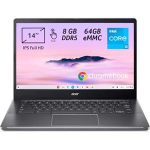 Acer Chromebook Plus 514 CB514-4HT-31U4, Chromebook Touchscreen, Processore Intel Core i3-N305, Ram 8 GB DDR5, 256 GB PCIe SSD, Display 14