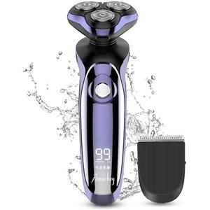 Amurhey Rasoio Elettrico Wet & Dry da Uomo, Rasatura & stile 2 in 1 Rasoio Elettrico Barba Accessorio Regolabarba Incluso, Ricaricabile, Rasoio Senza Fili, Rasoio Barba con Testa Flessibili, Idea Regalo