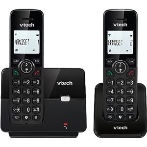 VTech CS2001 Telefono senza fili casa Duo, Telefono fisso DECT Facile da usare Ascolto Extra Forte Chiamate di Blocco Identificatore di Chiamata Schermo retroilluminato Nero
