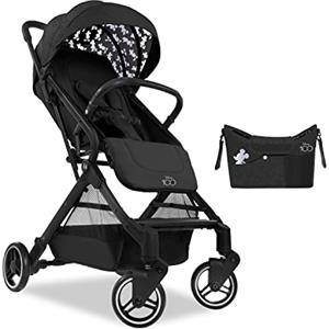 Hauck Travel N Care Set Passeggino Leggero - Design 100 Anni Disney, con Organizer Passeggino, Pieghevole Con Una Mano e Reclinabile - Cappotta UV 50+ e Finestra di Contatto - Nero, Topolino