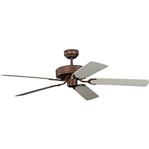 Pepeo GmbH Ventilatore a soffitto senza illuminazione Potkuri, Bronzo antico, pale Bianco, 132 cm