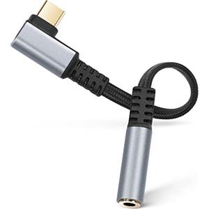 AXFEE jack per cuffie USB C a 3.5mm, 90° Type C Connettore Jack da 3.5mm, con DAC Chipset, per Samsung Galaxy S22 S21 S20 Ultra S20 + Nota 20 10 S10 S9 Plus, Pixel 4 3 2 XL, ipad Pro e altro ancora