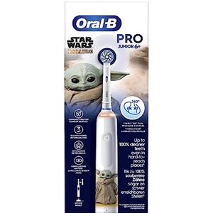 Oral-B Spazzolino Elettrico Ricaricabile Junior Star Wars +6 Anni, Sensore di Pressione, Insegna un Corretto Spazzolamento, Utilizzabile con Disney Magic Timer, 2 Testine, 1 Spazzolino, Idea Regalo