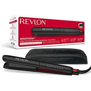 Revlon SmoothStay 25mm Piastra per capelli con infusione di olio di cocco + custodia da viaggio inclusa- RVST2211P