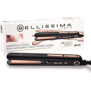 Bellissima Imetec Creativity Ceramic & Tourmaline, Piastra Per Capelli, Liscio O Mosso, Rivestimento In Ceramica E Tormalina, Regolazione Temperatura Da 150-230°C, Riscaldamento Rapido