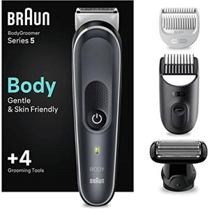 Braun Series 5 Rasoio Elettrico Corpo Uomo, per Petto, Ascelle, Inguine E Zone Sensibili, Con Pettini Da 1 mm A 11 mm, Tecnologia SkinShield, 100 Min Autonomia Senza Fili, Idea Regalo, BG5370