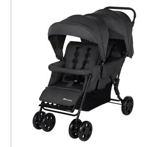 BEBE CONFORT Bebeconfort Teamy passeggino fratellare gemellare lineare, passeggino tandem doppio leggero e compatto, pesa solo 12,5 kg, con parapioggia e coprigambe inclusi, colore Mineral Graphite