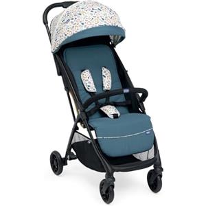 Chicco, Glee, Passeggino 0+ Mesi-22 Kg, con Chiusura Automatica e Compatta, Capotte Estensibile con Trattamenti UV50+ Antipioggia, Schienale Reclinabile e Regolabile, Poggiagambe