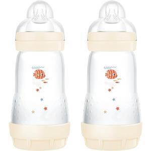 MAM Biberon Easy Start Anticolica, in Set da 2, con Tettarella in Silicone SkinSoftTM, 2+ Mesi, 260 ml, Neutro