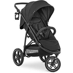 hauck Passeggino 3 Ruote Rapid 3R - Passeggino Leggero 22 kg Portata - Passeggino Pieghevole, Posizione Sdraiata dalla Nascita, Altezza Regolabile, Reclinabile, Ruote in Gomma e Cesto Fino a 3kg -Nero