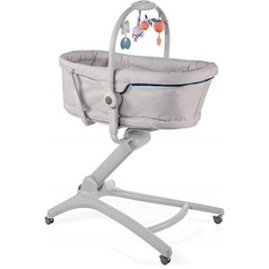 Chicco Baby Hug 4 in 1 Sdraietta Neonati Rialzata 0 Mesi ; Culla Neonato, Seggiolone Pappa e Sedia da Tavolo, con Barra Gioco, Schienale Reclinabile, Altezza Regolabile e 4 Ruote - Beige - 15kg