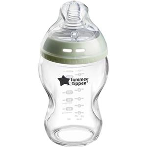 Tommee Tippee Biberon in vetro anti-colica Natural Start 250 ml, con tettarella simile al seno materno, valvola anti-colica, autosterilizzante, 1 pezzo