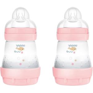 MAM Biberon Easy Start Anticolica, in Set da 2, con Tettarella in Silicone SkinSoftTM, 0+ Mesi, 160 ml, Rosa