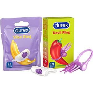 Durex Play Little Devil e Play Intense Vibration, Vibratori, Anelli Stimolanti per lui e per lei, 2 Pezzi